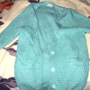 Blue sweater cardigan